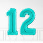 Inflated Turquoise Foil Number Balloon