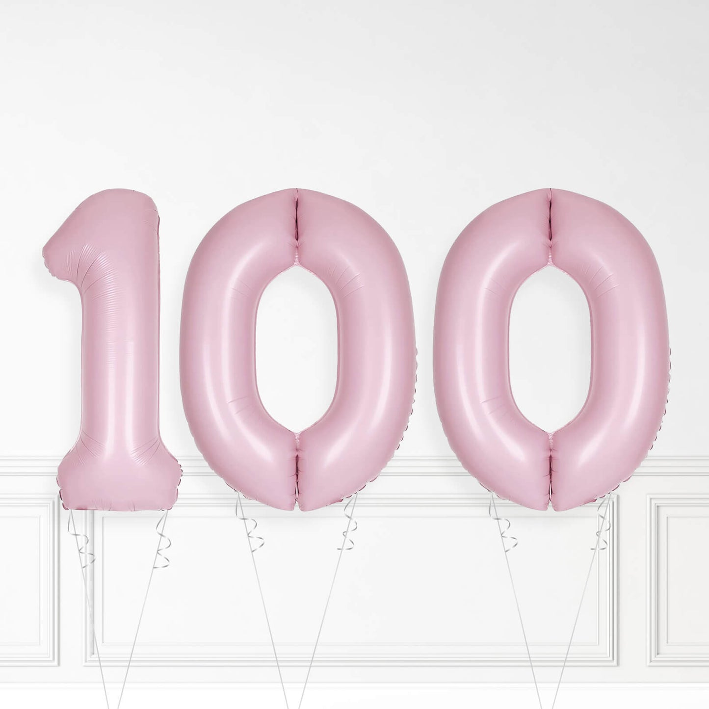 Inflated Baby Pink Foil Number Balloon