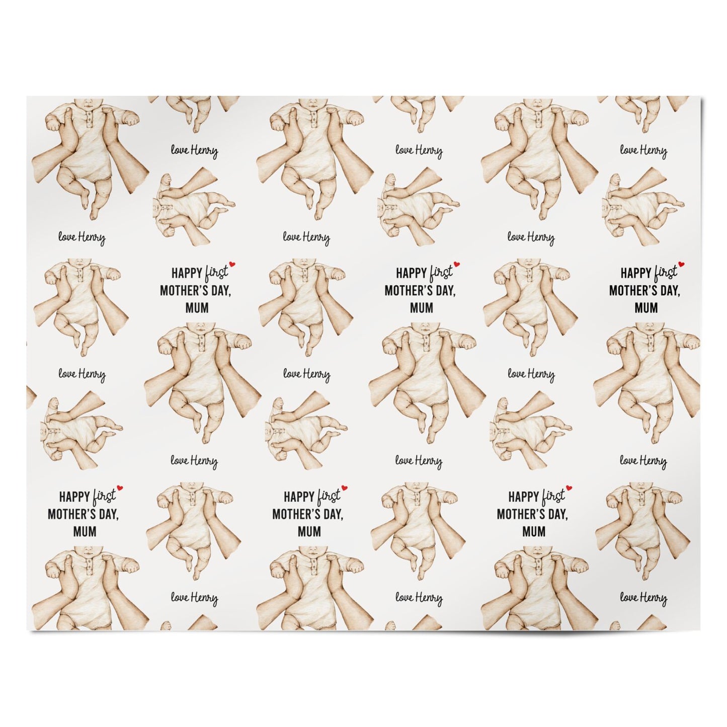 1st Mothers Day Baby Personalised Wrapping Paper Alternative