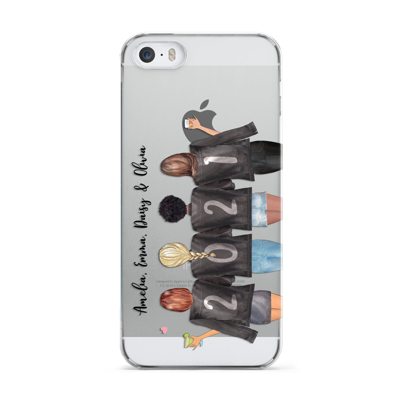 4 Best Friends with Names Apple iPhone 5 Case