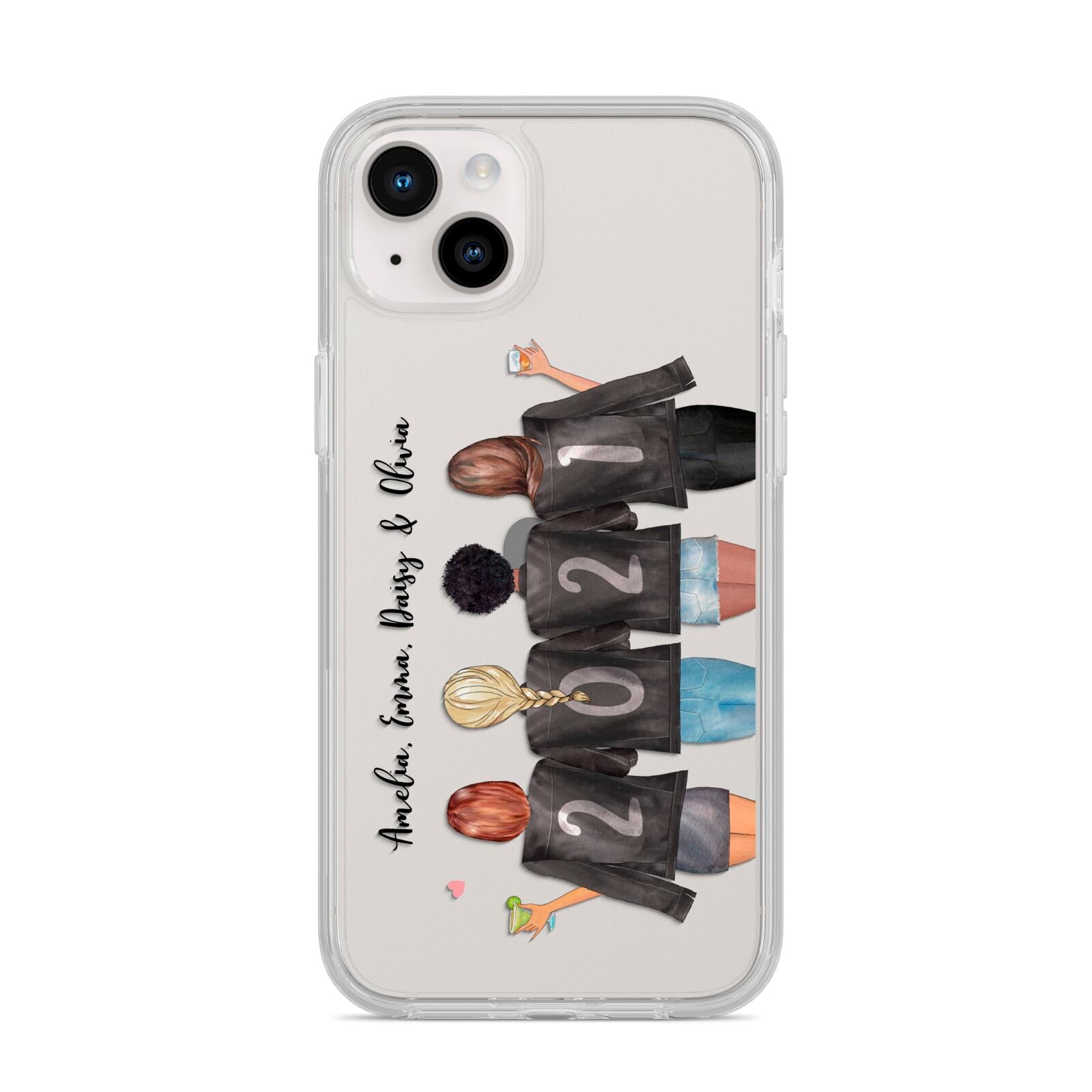 4 Best Friends with Names iPhone 14 Plus Clear Tough Case Starlight