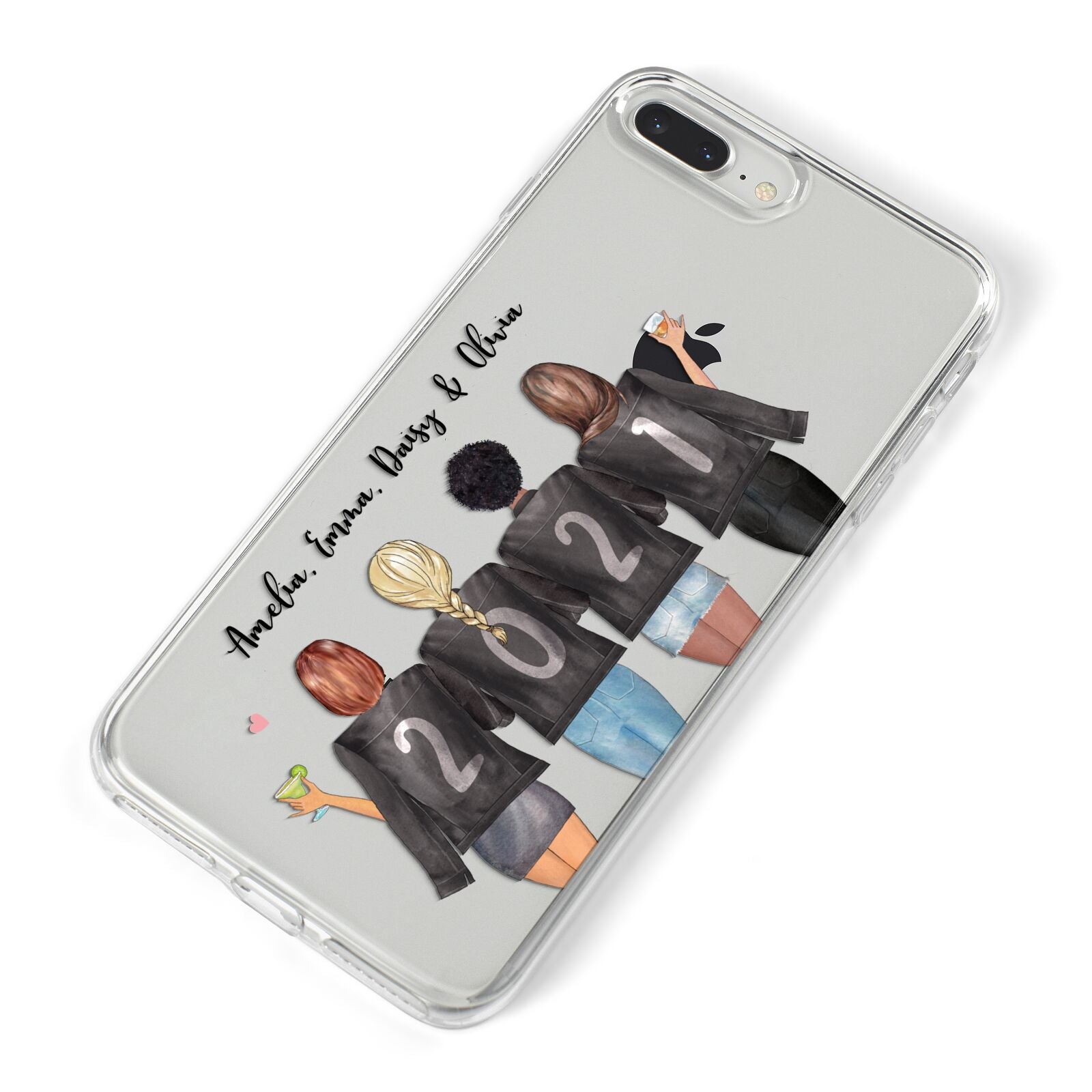 4 Best Friends with Names iPhone 8 Plus Bumper Case on Silver iPhone Alternative Image