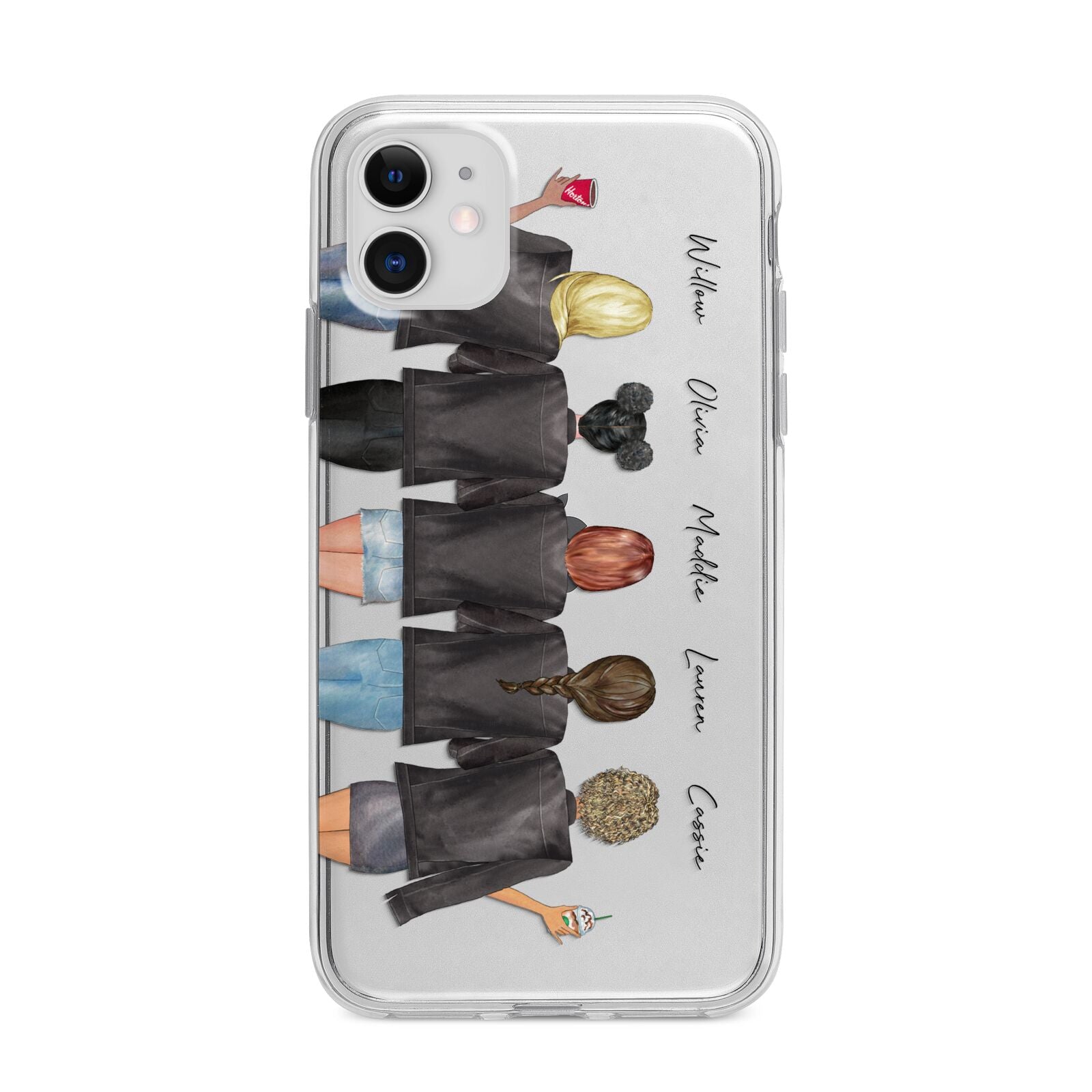 5 Best Friends with Names Apple iPhone 11 in White with Bumper Case