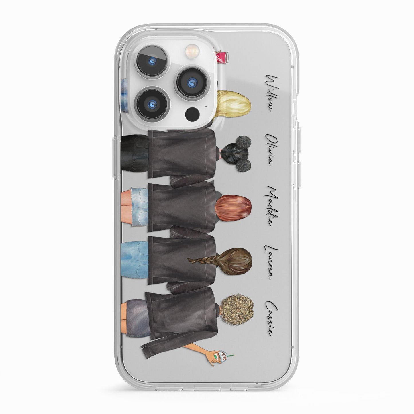 5 Best Friends with Names iPhone 13 Pro TPU Impact Case with White Edges