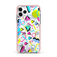 80s Retro Apple iPhone 11 Pro in Silver with Pink Impact Case