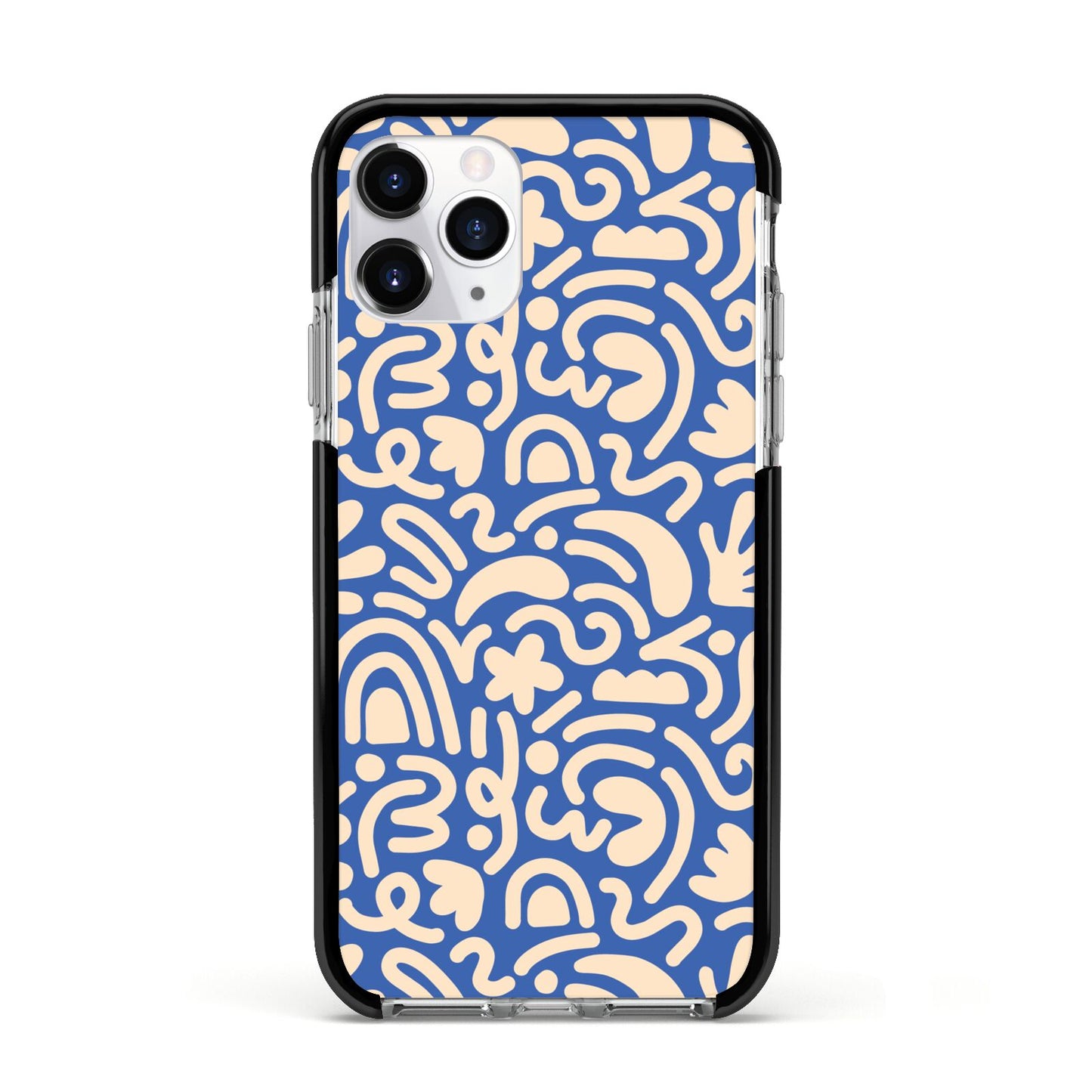 Abstract Apple iPhone 11 Pro in Silver with Black Impact Case