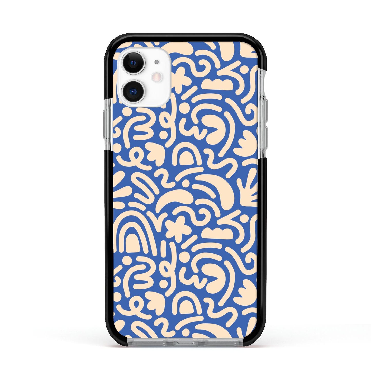 Abstract Apple iPhone 11 in White with Black Impact Case