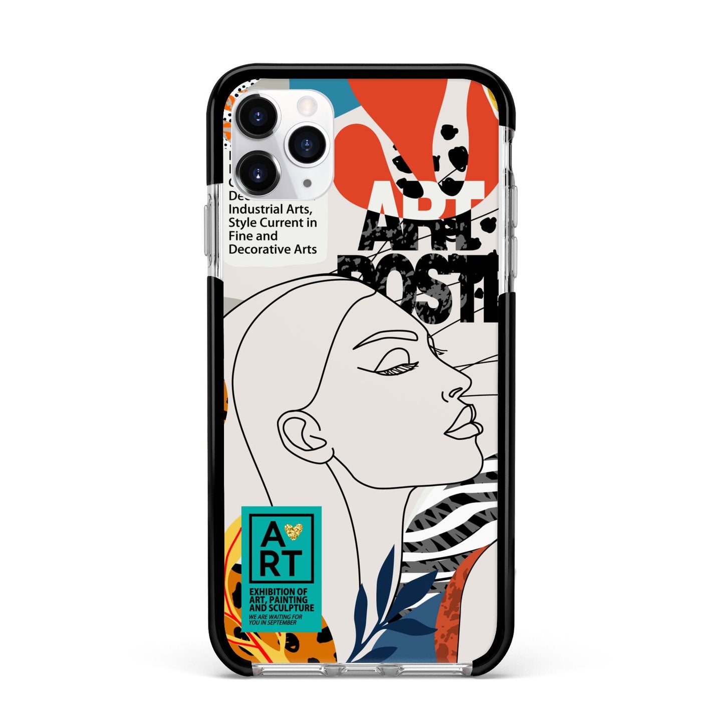 Abstract Art Poster Apple iPhone 11 Pro Max in Silver with Black Impact Case