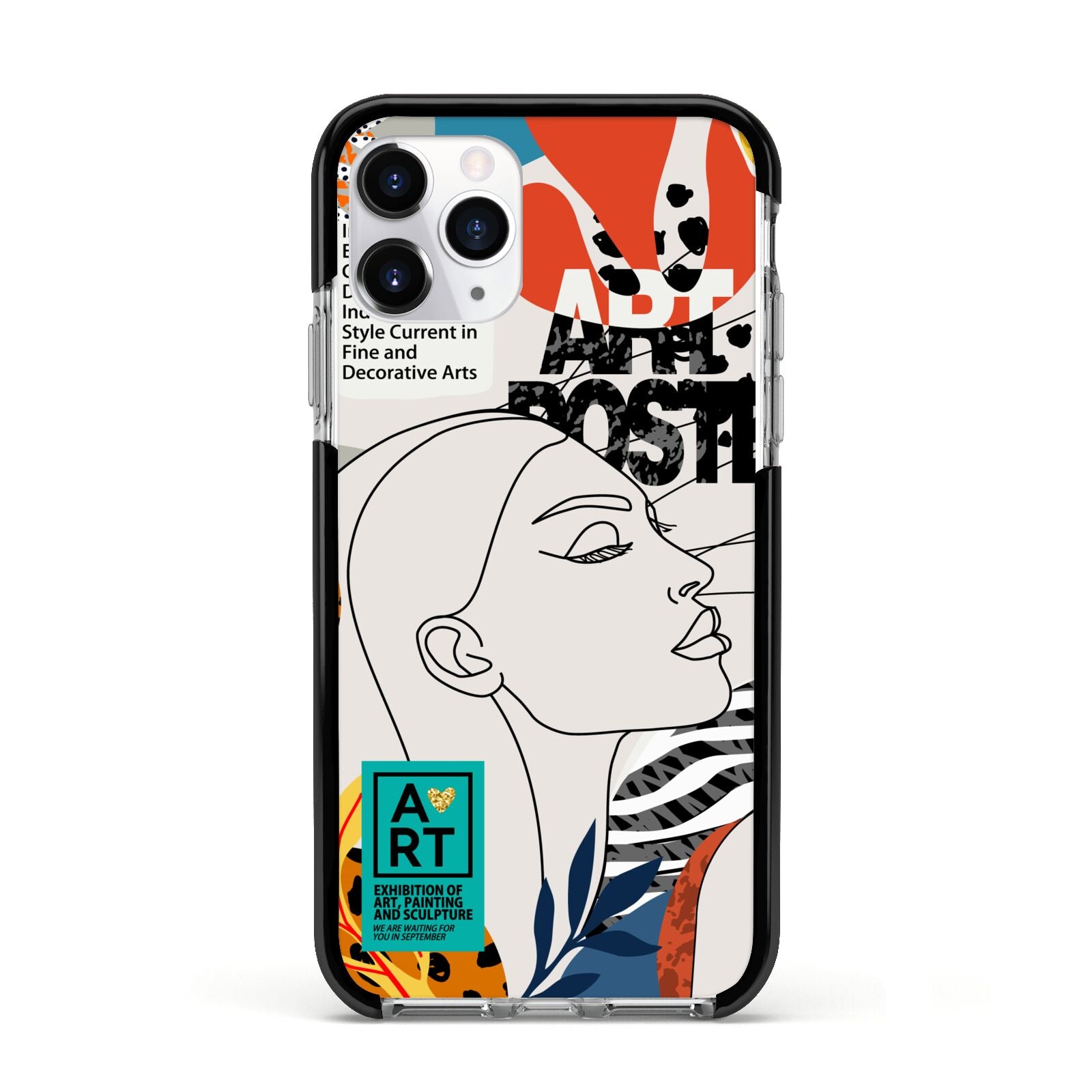 Abstract Art Poster Apple iPhone 11 Pro in Silver with Black Impact Case