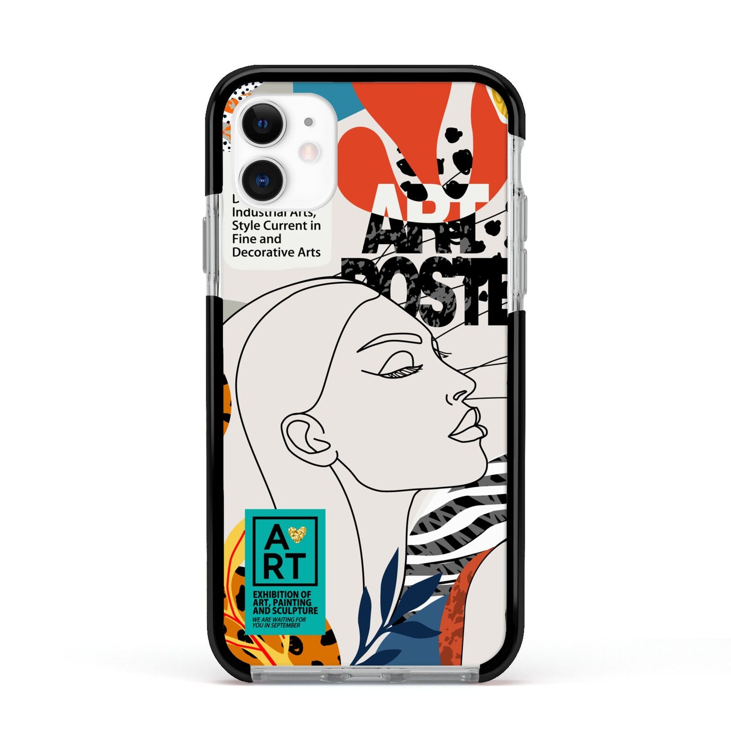 Abstract Art Poster Apple iPhone 11 in White with Black Impact Case