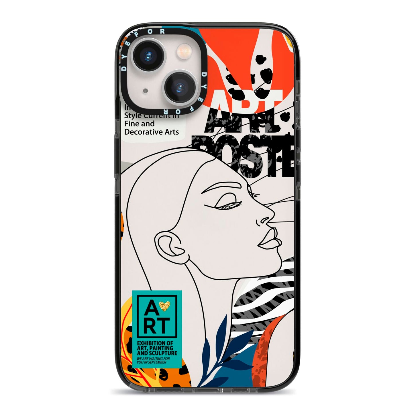 Abstract Art Poster iPhone 13 Black Impact Case on Silver phone