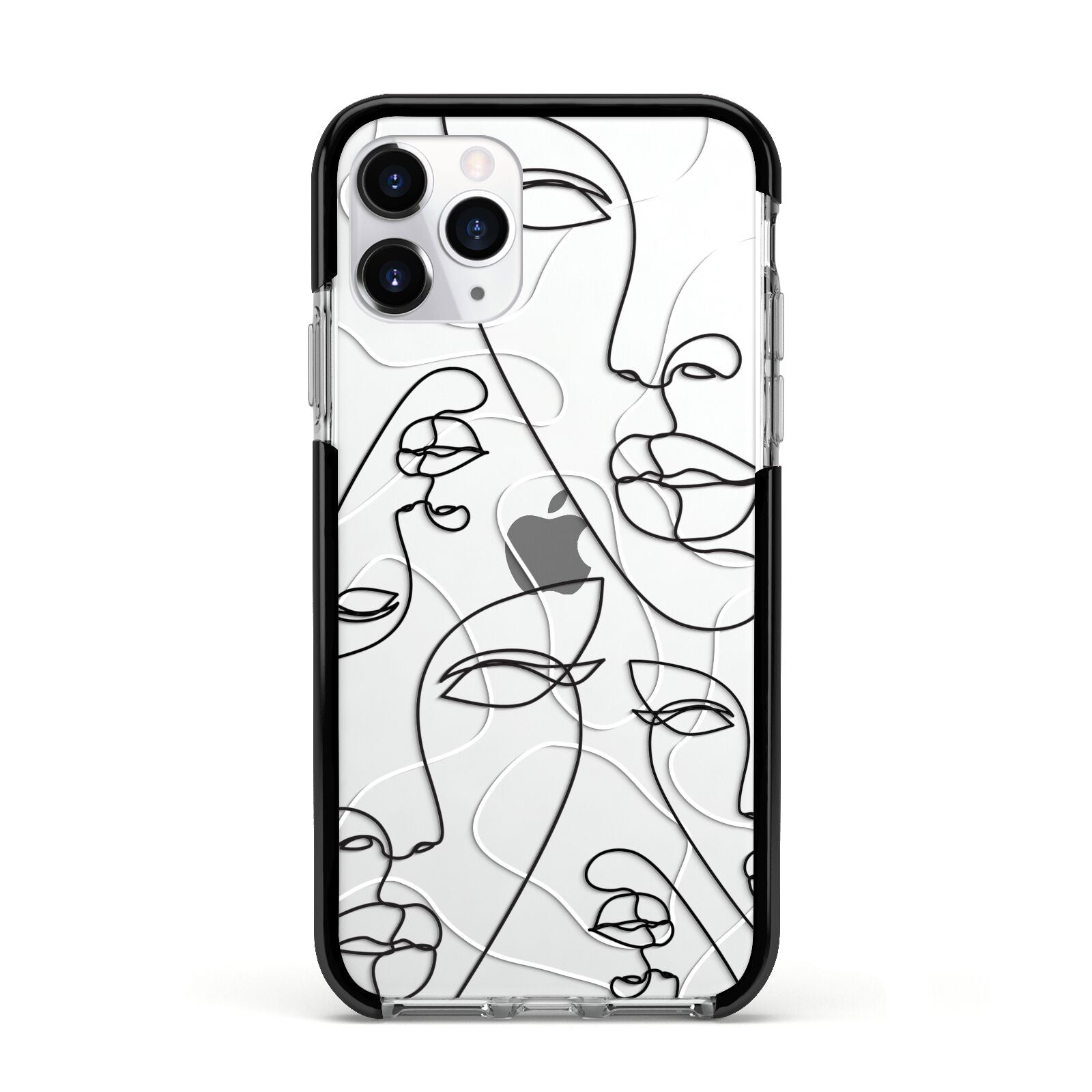 Abstract Face Apple iPhone 11 Pro in Silver with Black Impact Case
