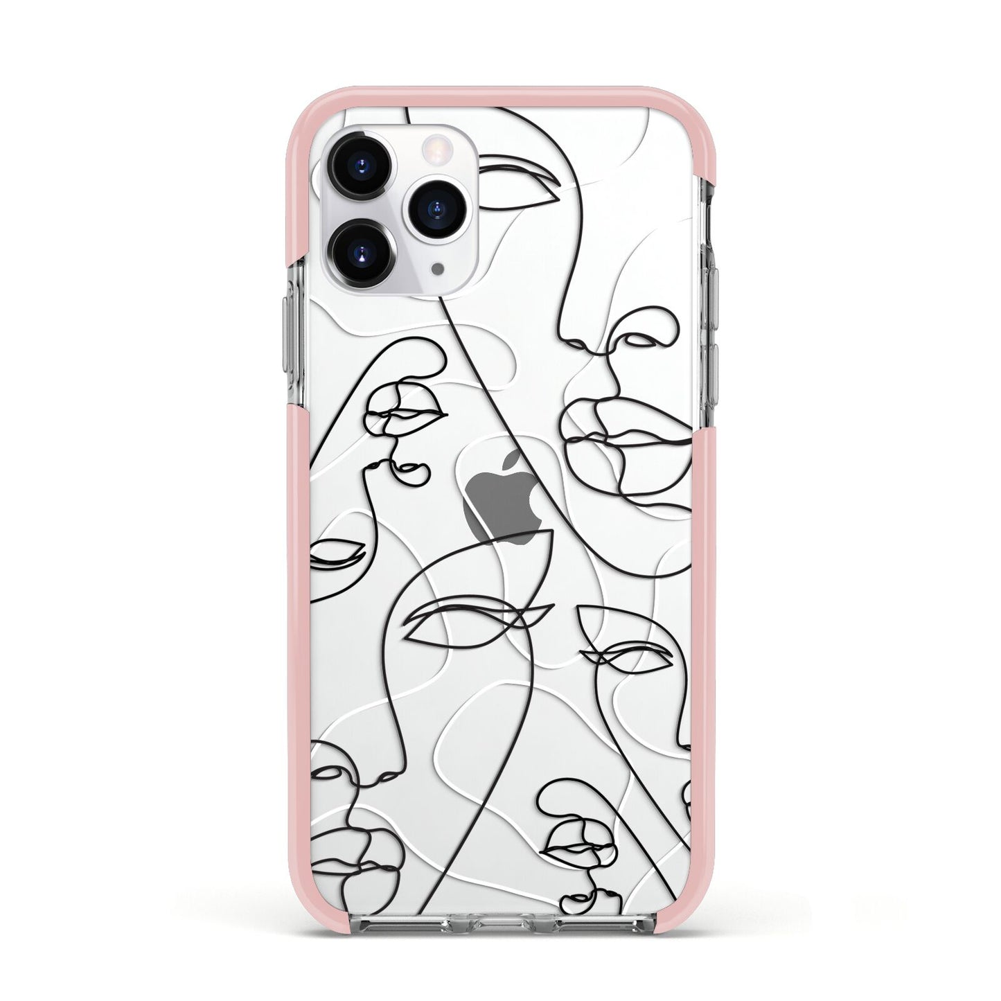 Abstract Face Apple iPhone 11 Pro in Silver with Pink Impact Case