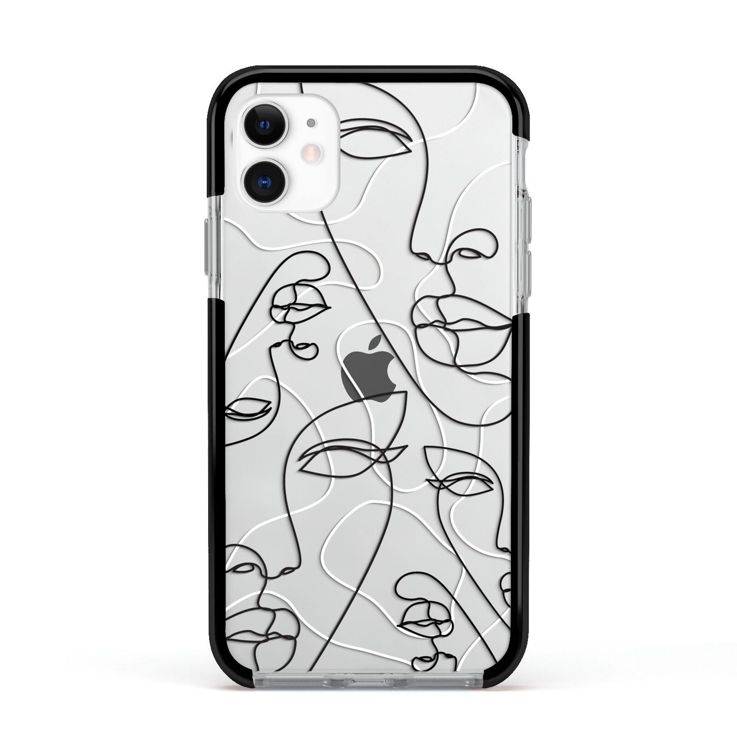 Abstract Face Apple iPhone 11 in White with Black Impact Case