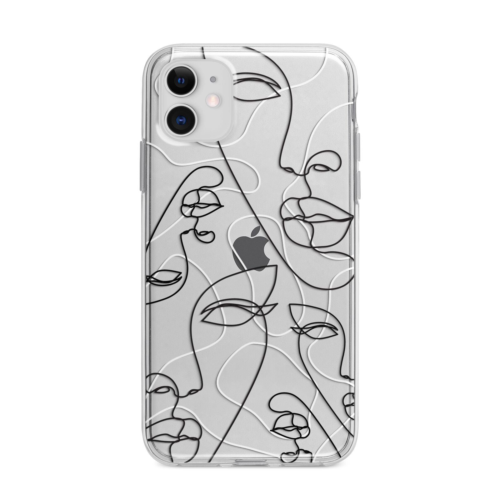 Abstract Face Apple iPhone 11 in White with Bumper Case