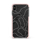 Abstract Face Apple iPhone Xs Max Impact Case Pink Edge on Black Phone