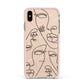 Abstract Face Apple iPhone Xs Max Impact Case Pink Edge on Gold Phone