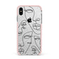 Abstract Face Apple iPhone Xs Max Impact Case Pink Edge on Silver Phone