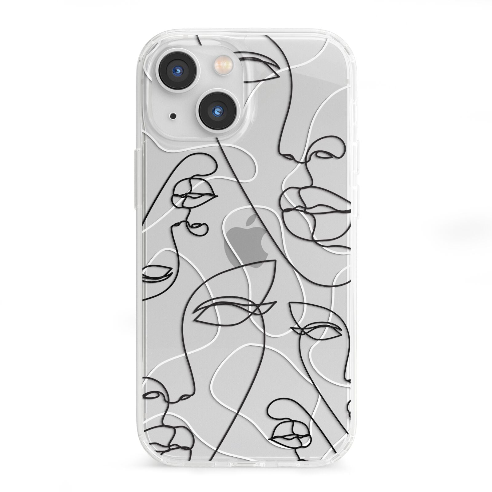 Abstract Face iPhone 13 Mini Clear Bumper Case