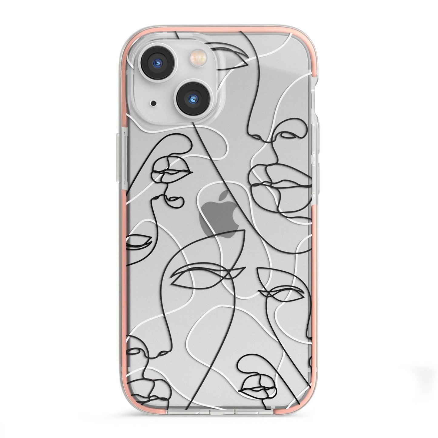 Abstract Face iPhone 13 Mini TPU Impact Case with Pink Edges