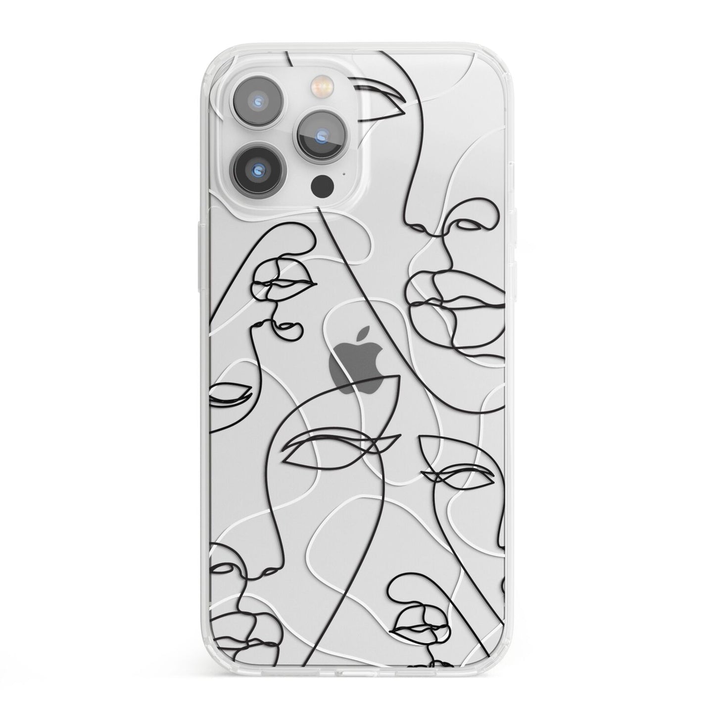 Abstract Face iPhone 13 Pro Max Clear Bumper Case