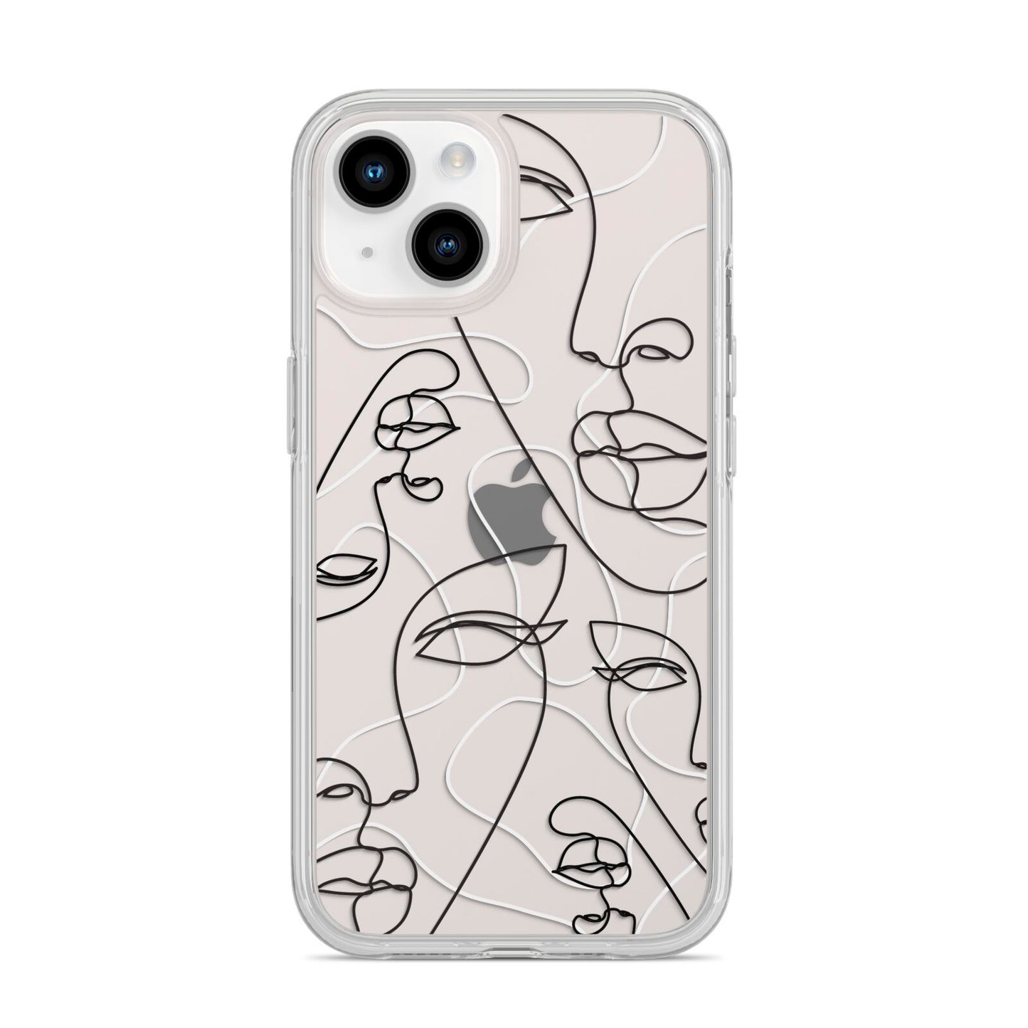 Abstract Face iPhone 14 Clear Tough Case Starlight