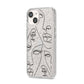 Abstract Face iPhone 14 Glitter Tough Case Starlight Angled Image