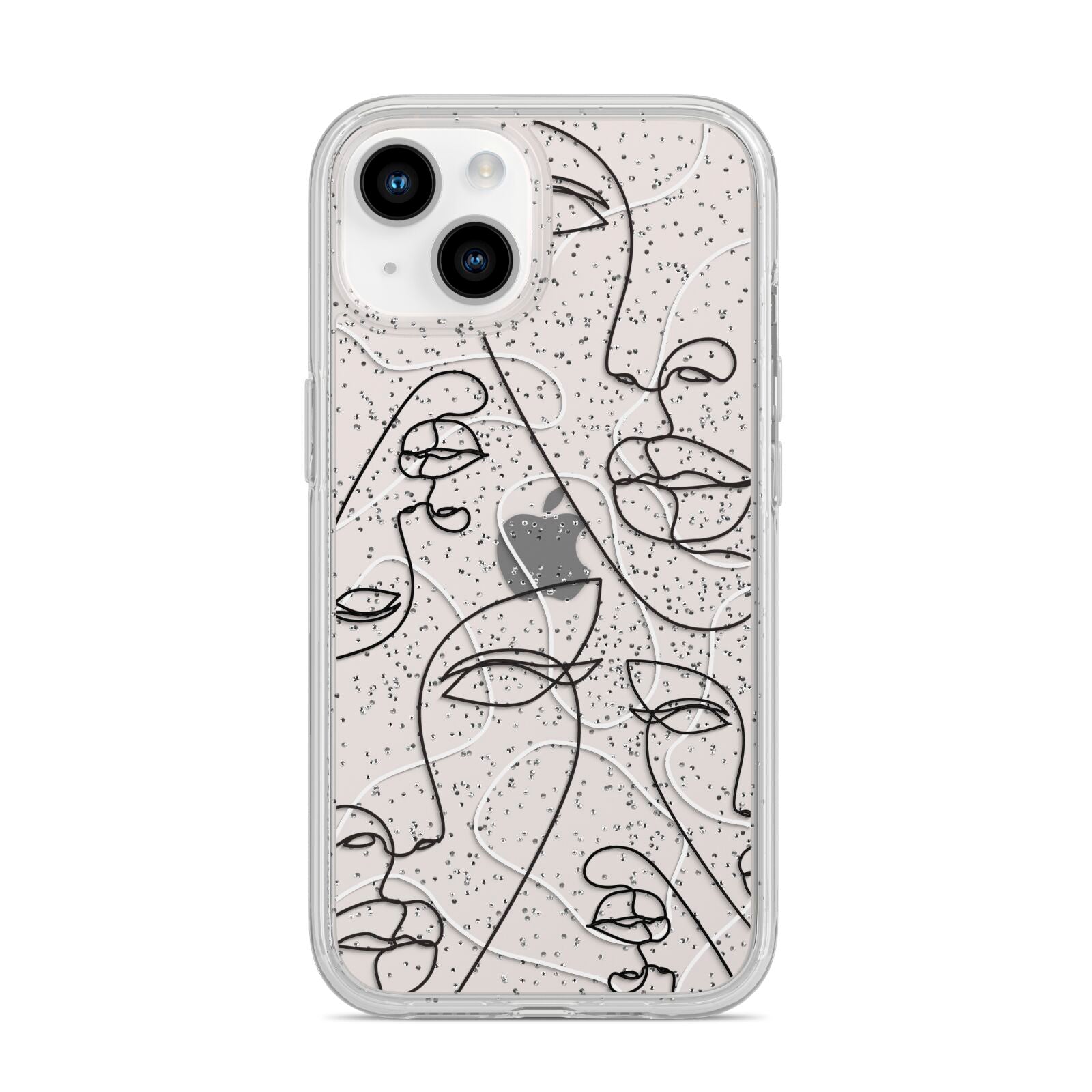 Abstract Face iPhone 14 Glitter Tough Case Starlight