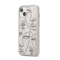 Abstract Face iPhone 14 Plus Clear Tough Case Starlight Angled Image