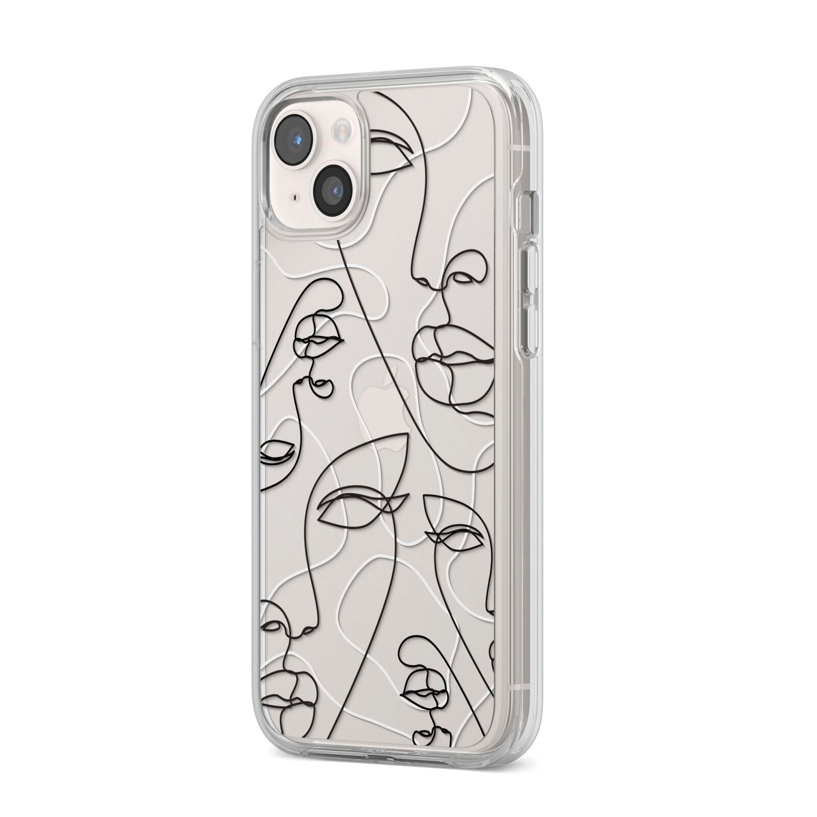 Abstract Face iPhone 14 Plus Clear Tough Case Starlight Angled Image