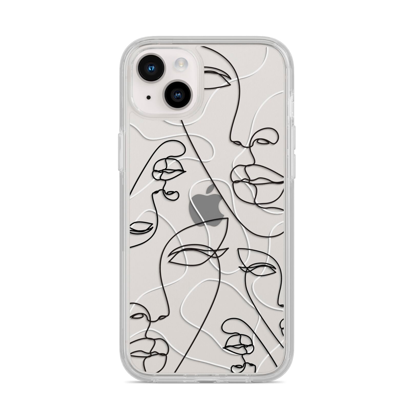 Abstract Face iPhone 14 Plus Clear Tough Case Starlight
