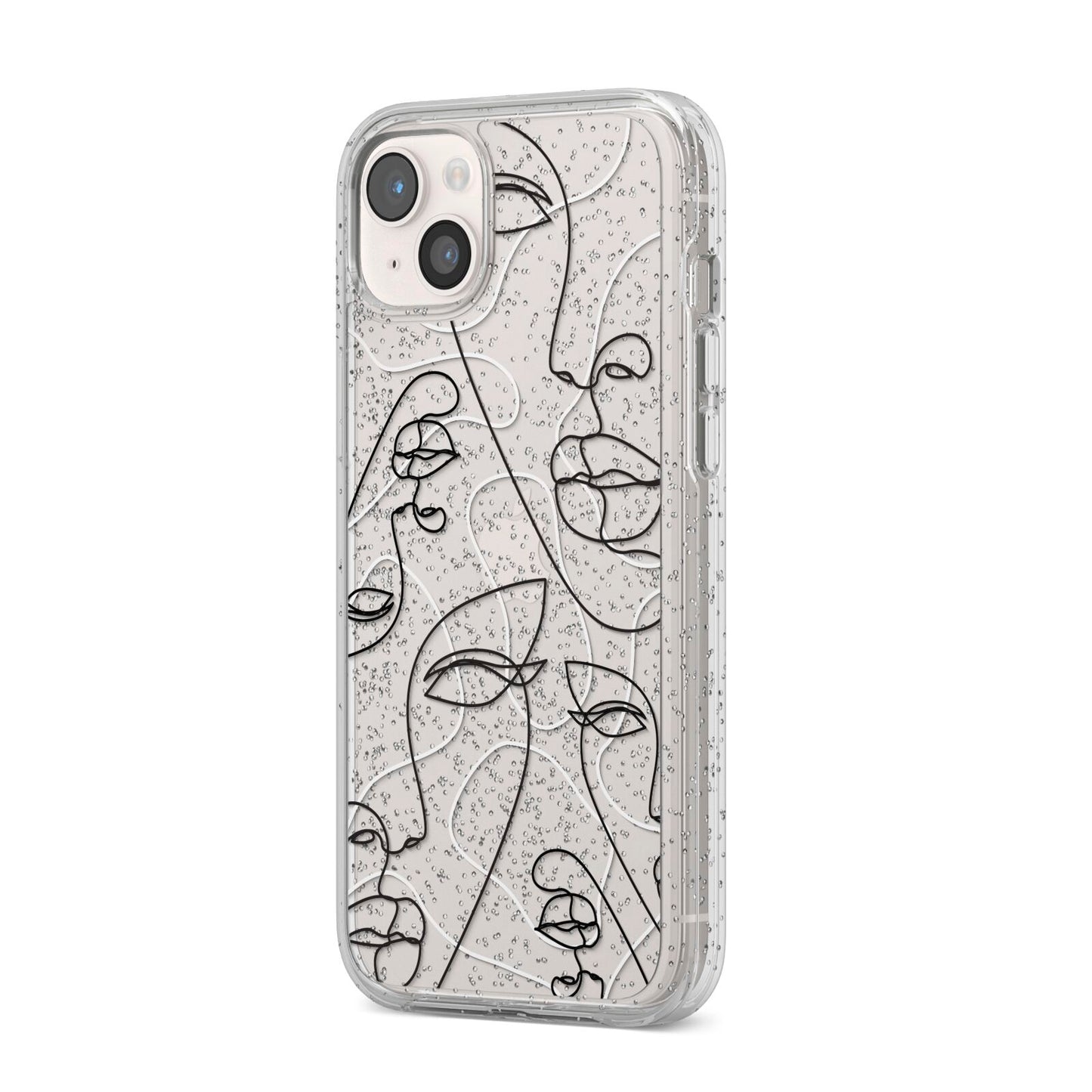 Abstract Face iPhone 14 Plus Glitter Tough Case Starlight Angled Image