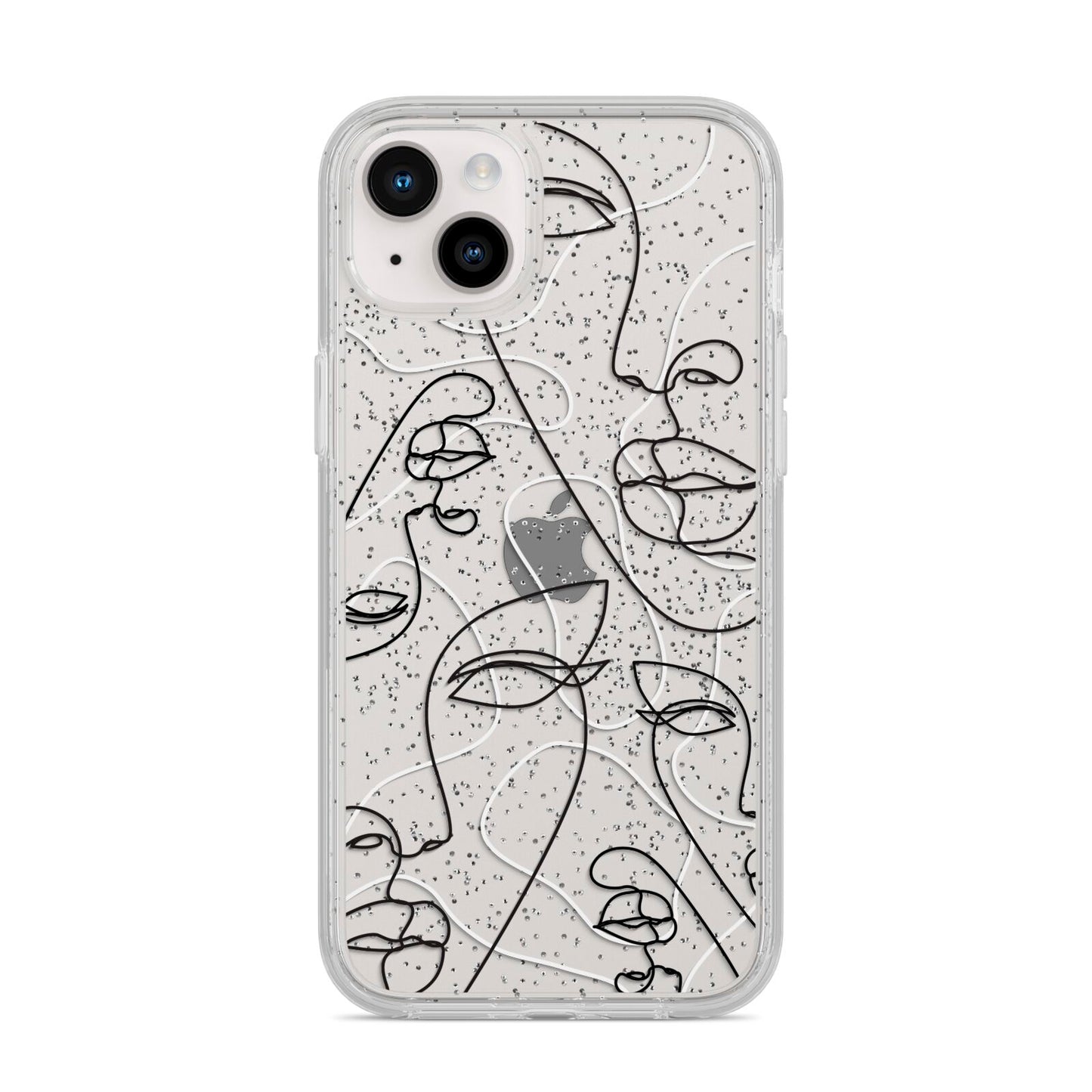Abstract Face iPhone 14 Plus Glitter Tough Case Starlight