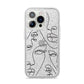 Abstract Face iPhone 14 Pro Glitter Tough Case Silver