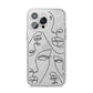 Abstract Face iPhone 14 Pro Max Clear Tough Case Silver