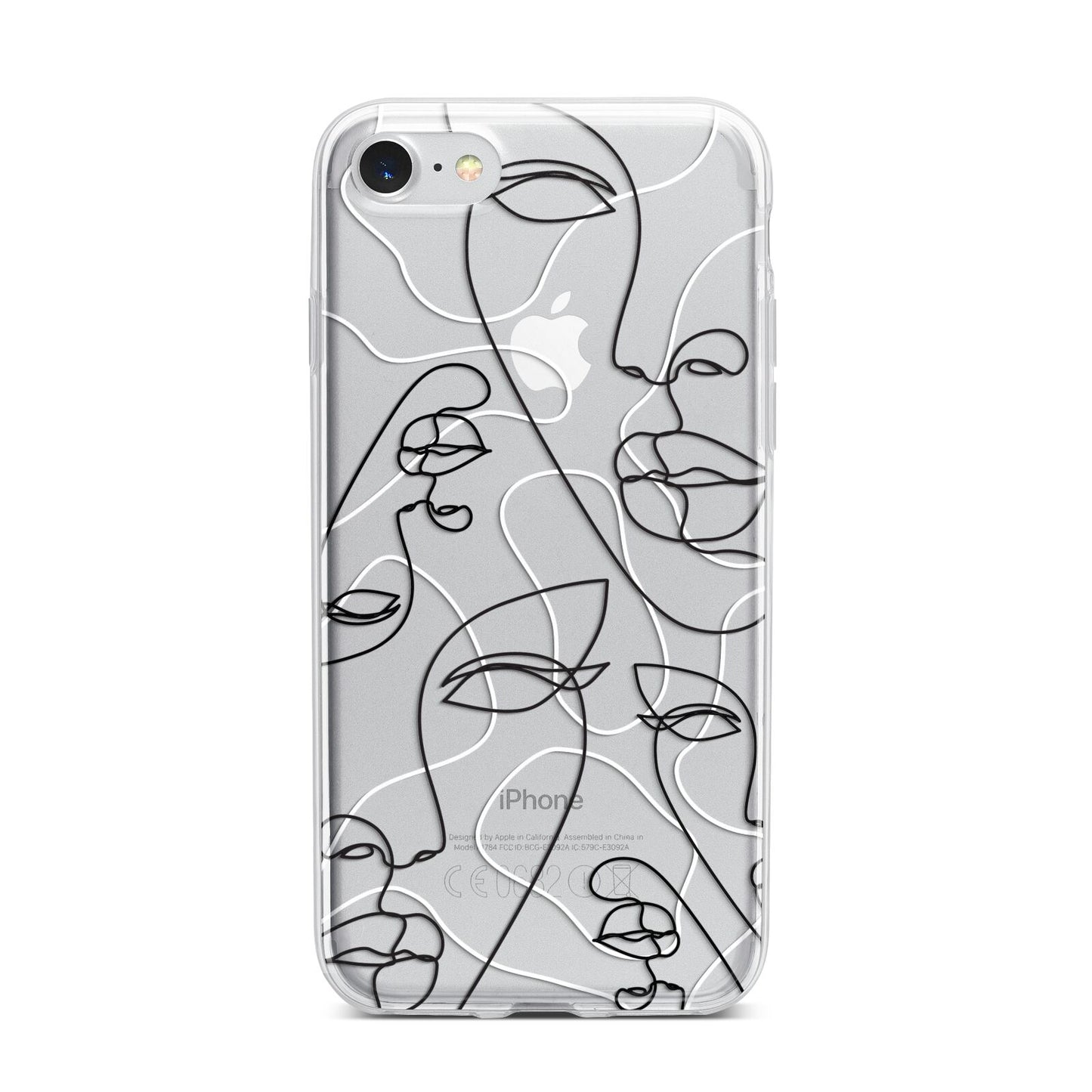 Abstract Face iPhone 7 Bumper Case on Silver iPhone