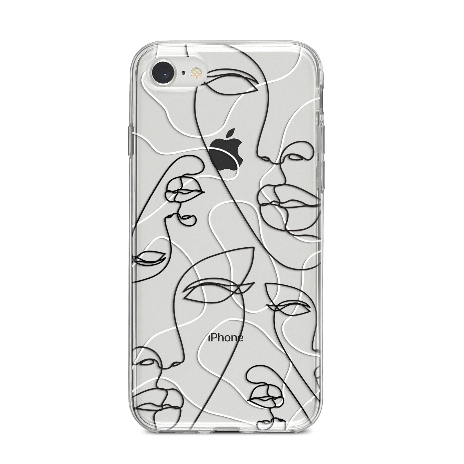 Abstract Face iPhone 8 Bumper Case on Silver iPhone