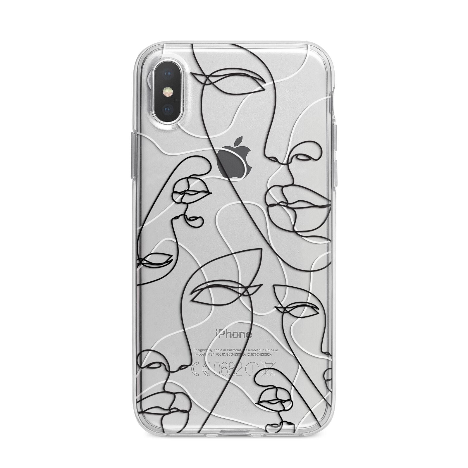 Abstract Face iPhone X Bumper Case on Silver iPhone Alternative Image 1