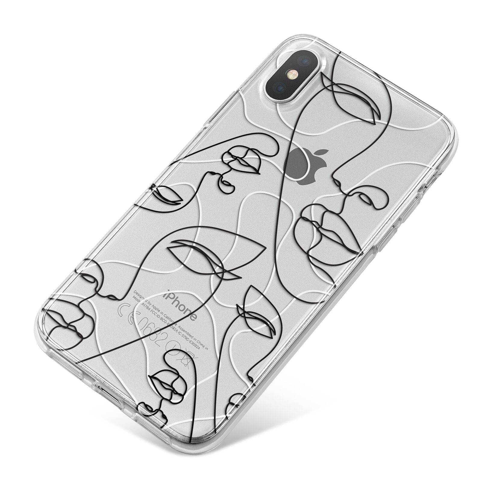 Abstract Face iPhone X Bumper Case on Silver iPhone
