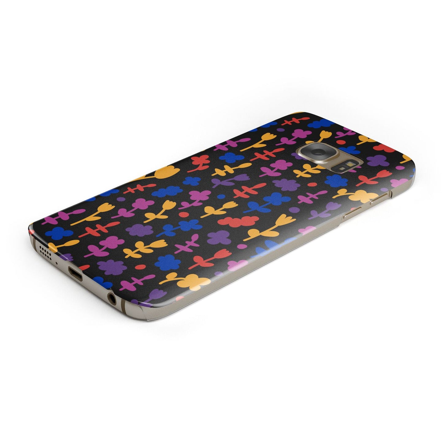 Abstract Floral Protective Samsung Galaxy Case Angled Image
