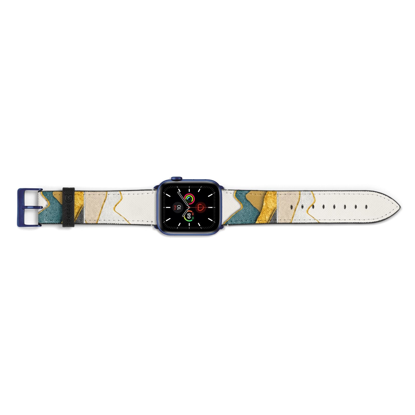 Abstract Mountain Apple Watch Strap Landscape Image Blue Hardware