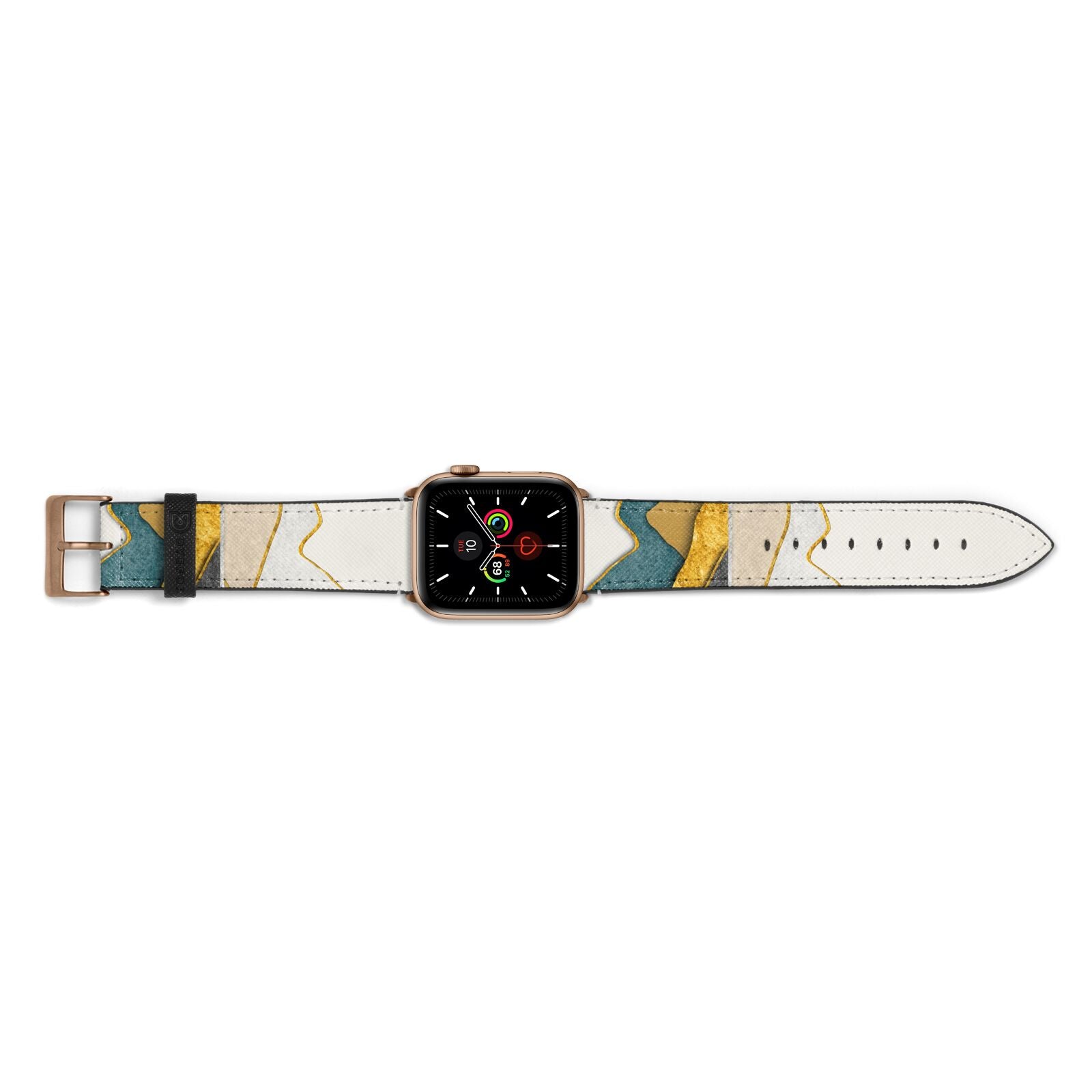 Abstract Mountain Apple Watch Strap Landscape Image Gold Hardware