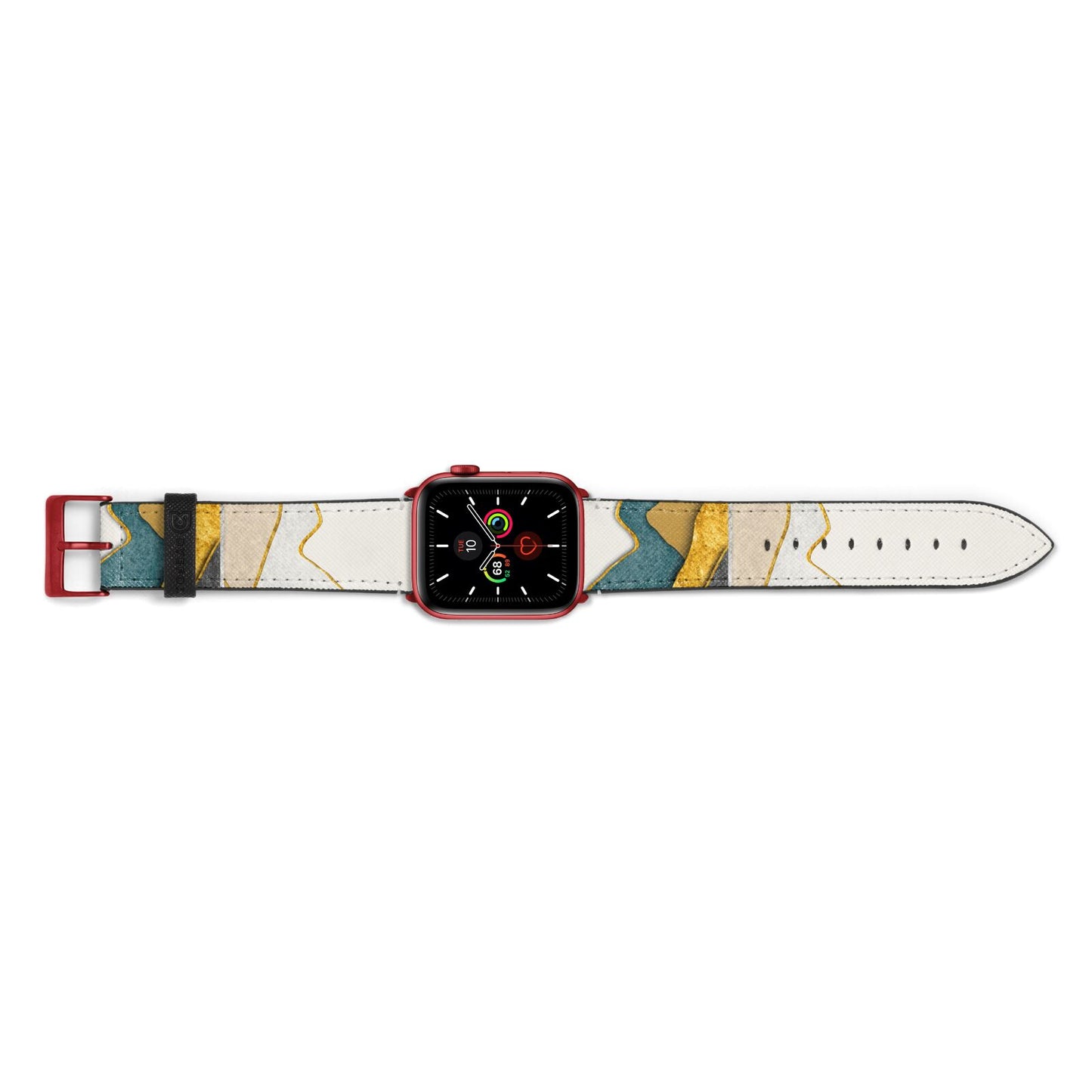 Abstract Mountain Apple Watch Strap Landscape Image Red Hardware