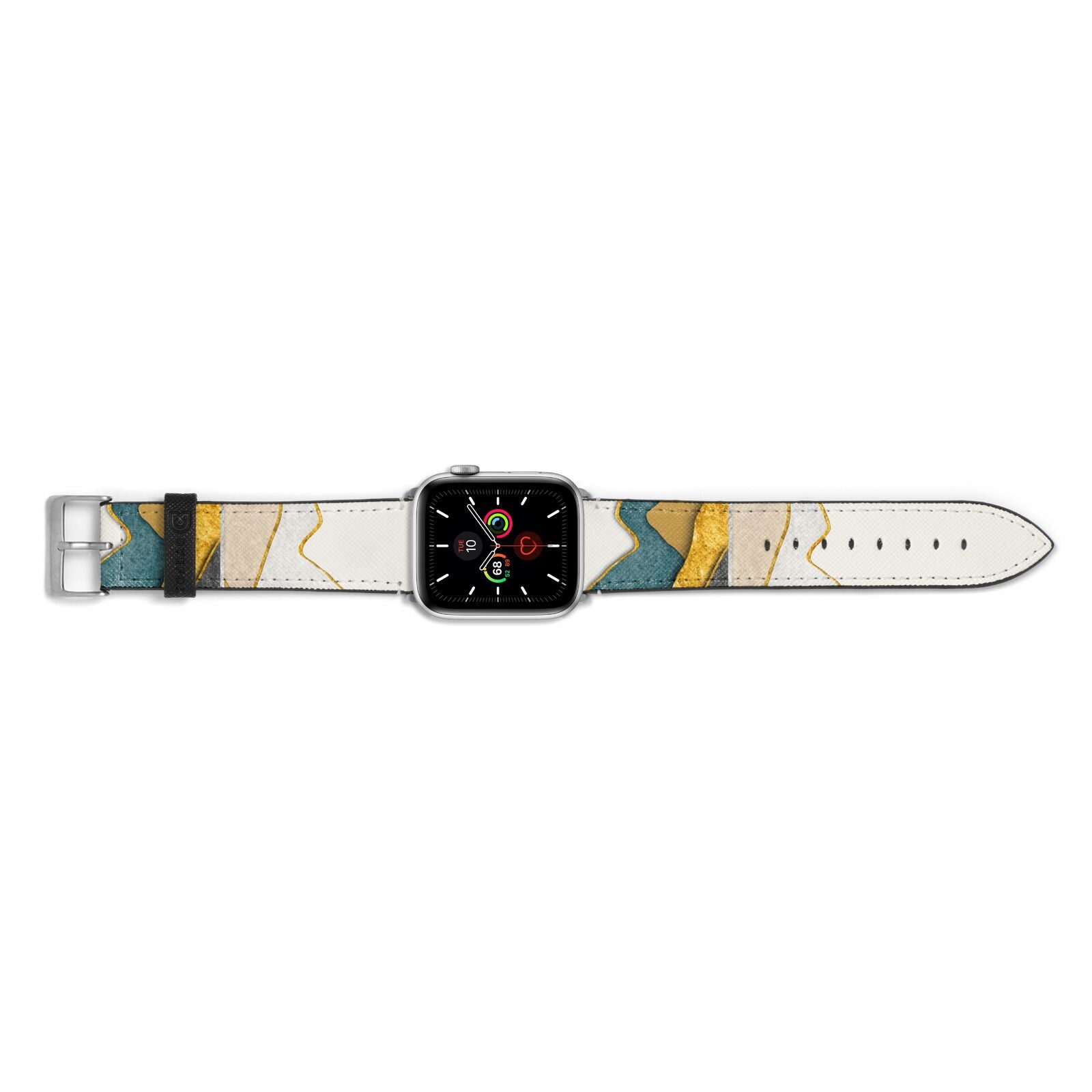 Abstract Mountain Apple Watch Strap Landscape Image Silver Hardware