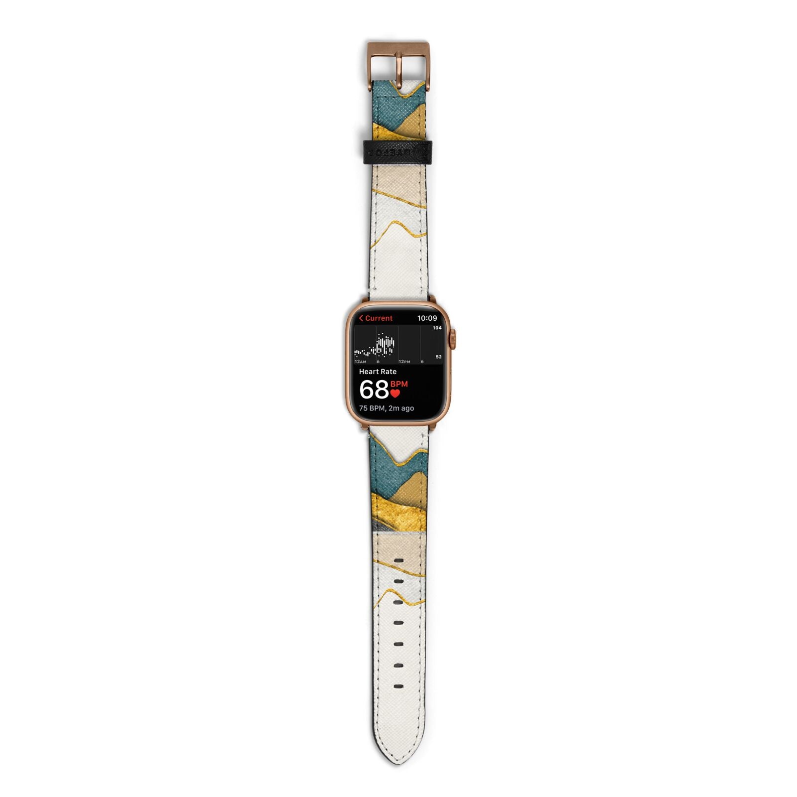 Abstract Mountain Apple Watch Strap Size 38mm with Gold Hardware