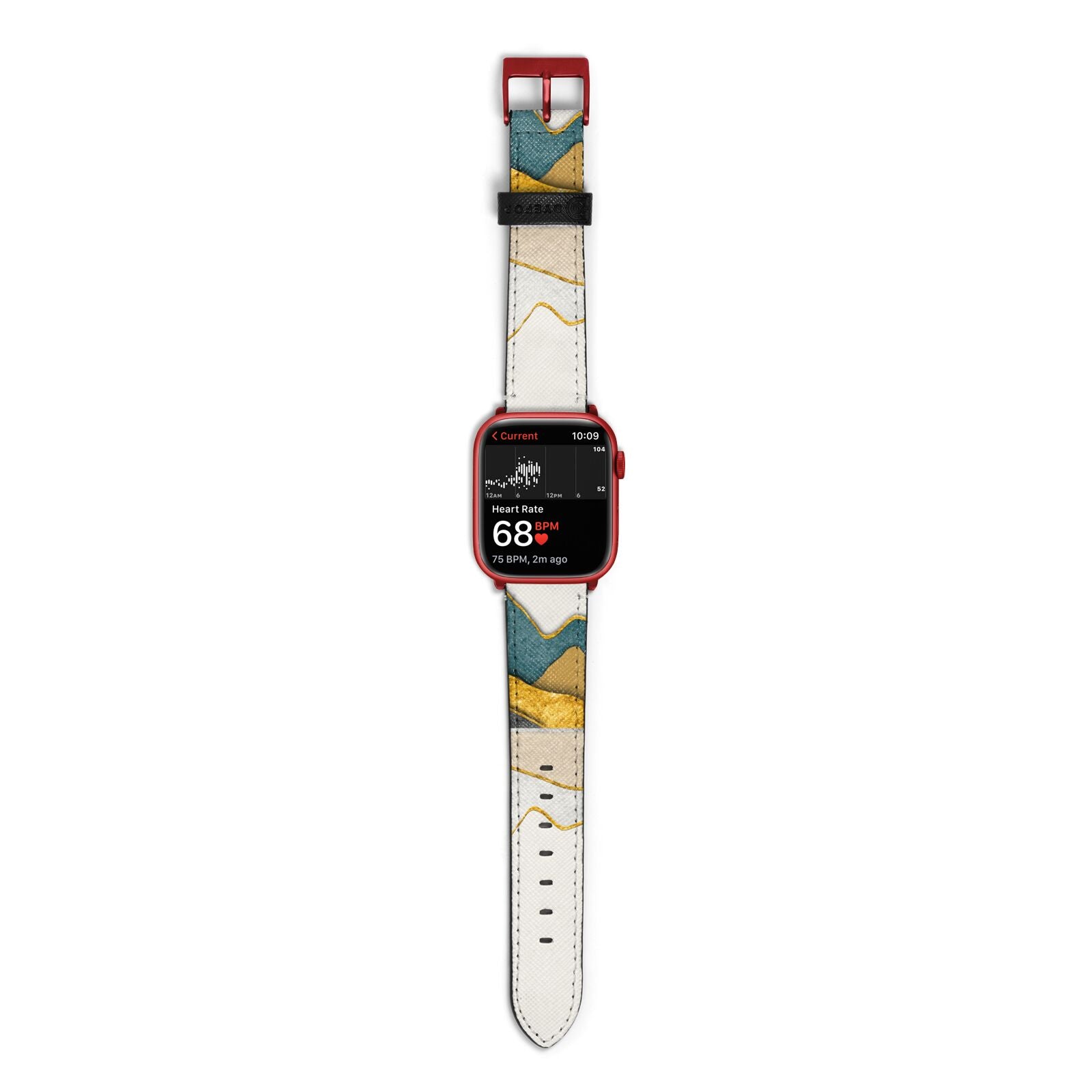 Abstract Mountain Apple Watch Strap Size 38mm with Red Hardware