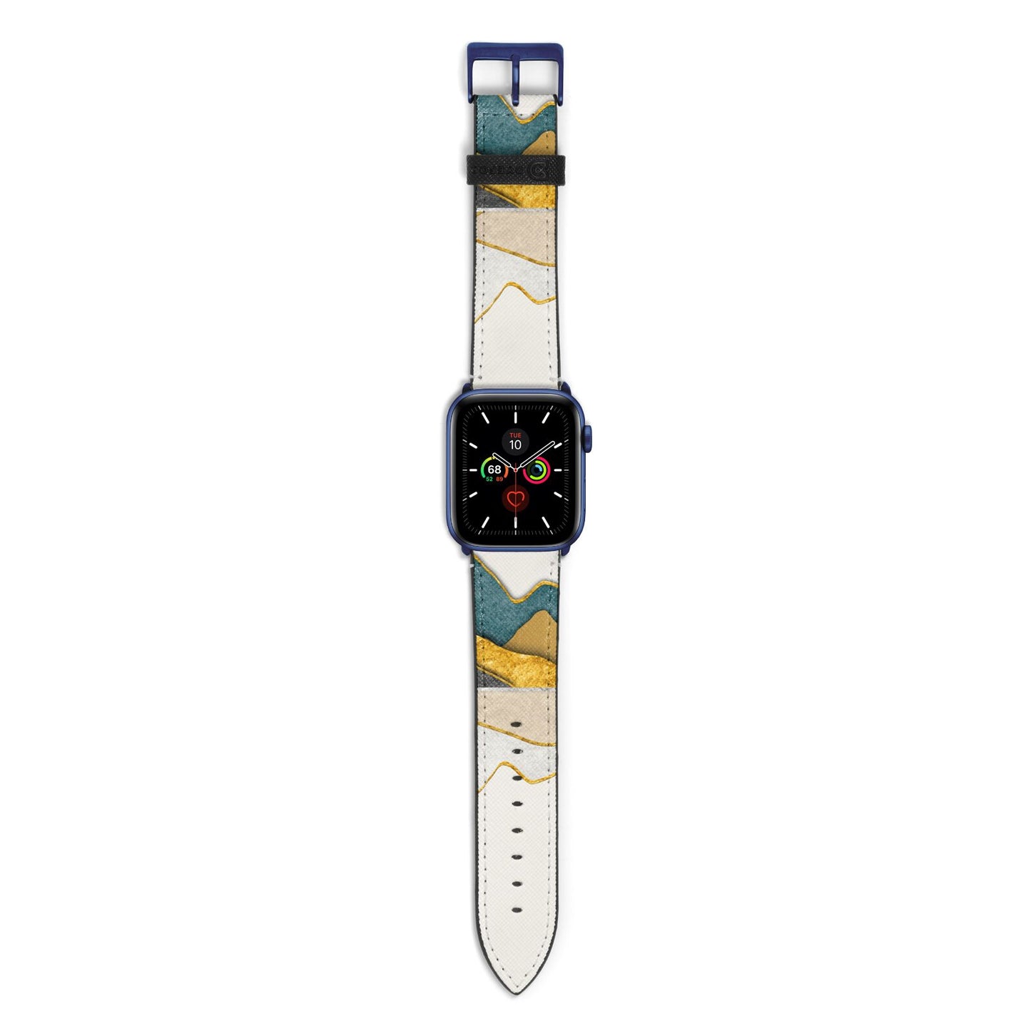 Abstract Mountain Apple Watch Strap with Blue Hardware
