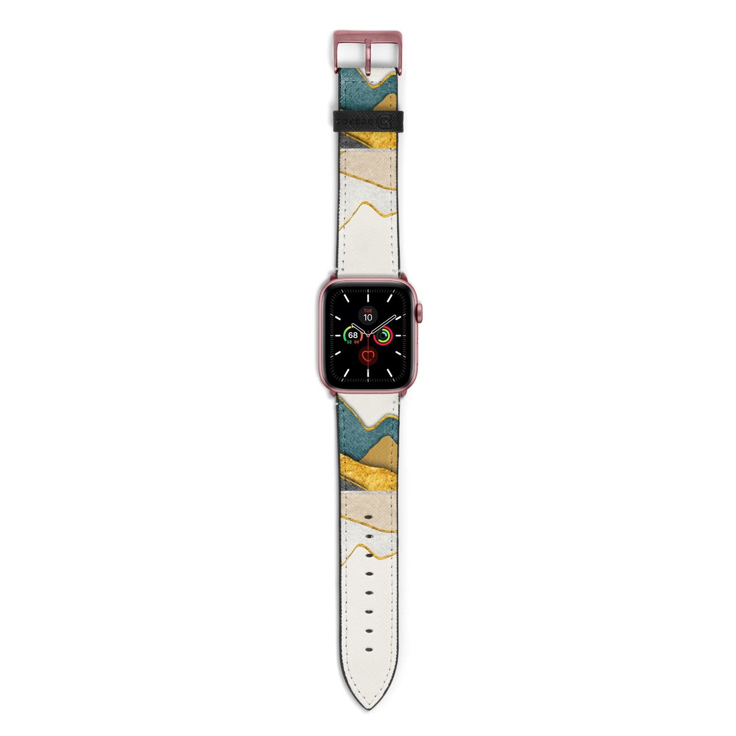 Abstract Mountain Apple Watch Strap with Rose Gold Hardware