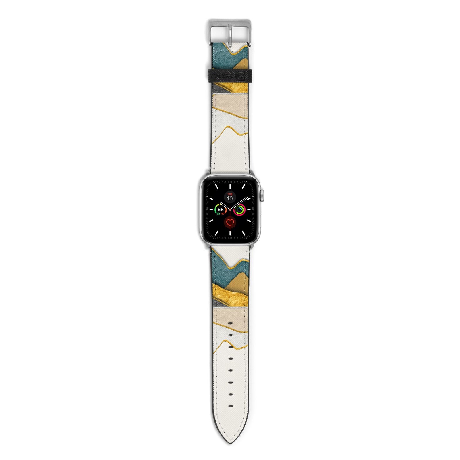 Abstract Mountain Apple Watch Strap with Silver Hardware