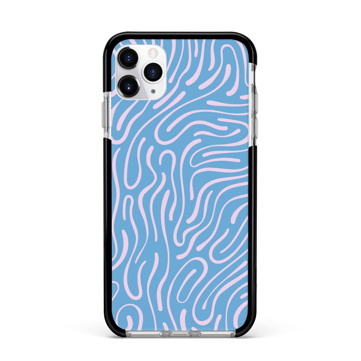 Abstract Ocean Pattern Apple iPhone 11 Pro Max in Silver with Black Impact Case